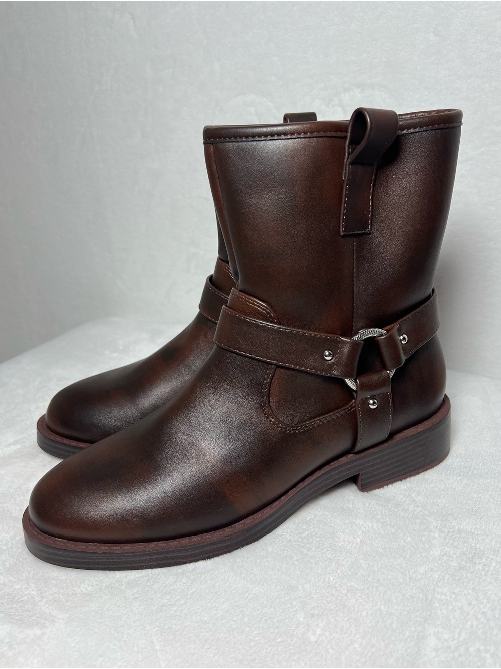 DV by Dolce Vita Pondo Harness Strap Boot in Brown with Silver Hardware - size 9